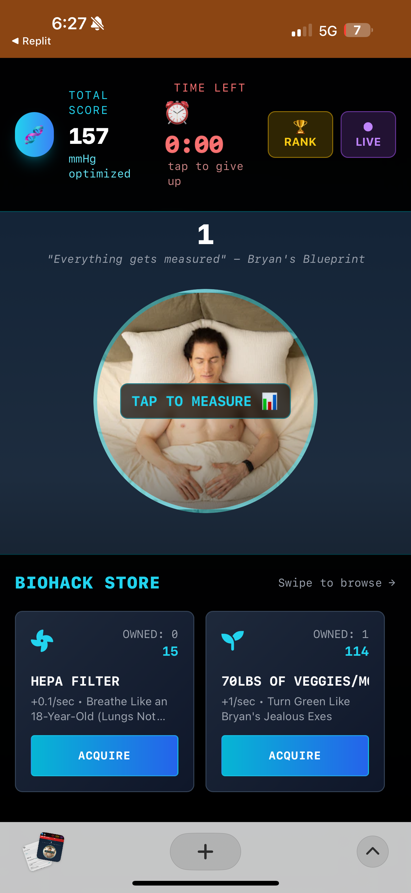 Johnson Clicker - The Ultimate Bryan Johnson Biohacking Game 🍆